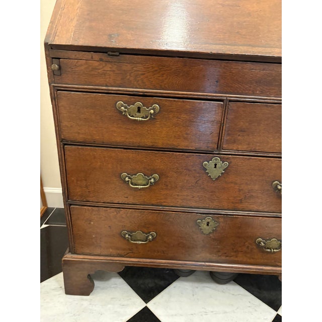19th Century Antique English Georgian Style Slant Top Secretary Desk For Sale - Image 5 of 15