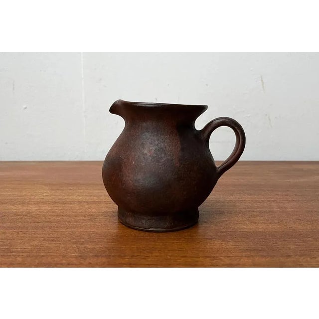 Mid-Century Minimalist Jug Vase from Hartwig Heyne Hoy Pottery, Germany, 1960s For Sale - Image 10 of 13