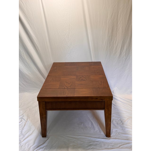 Vintage Backgammon Game Coffee Table With Inlaid Marquetry Top For Sale - Image 4 of 10