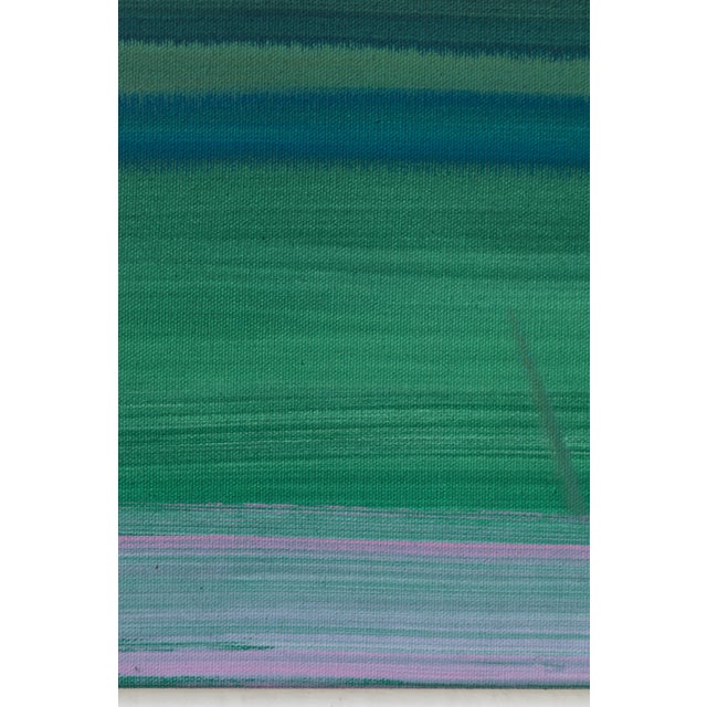 Textile "Resetting Myself Again by Doing Absolutely Nothing / Lilac Green" Large Abstract Acrylic Painting by Simon Findlay For Sale - Image 7 of 12