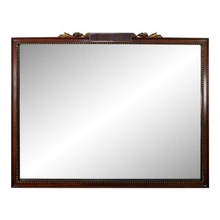 20th Century Traditional or Regency Style Rectangular Wall Mirror Walnut Tone & Gilded Details For Sale