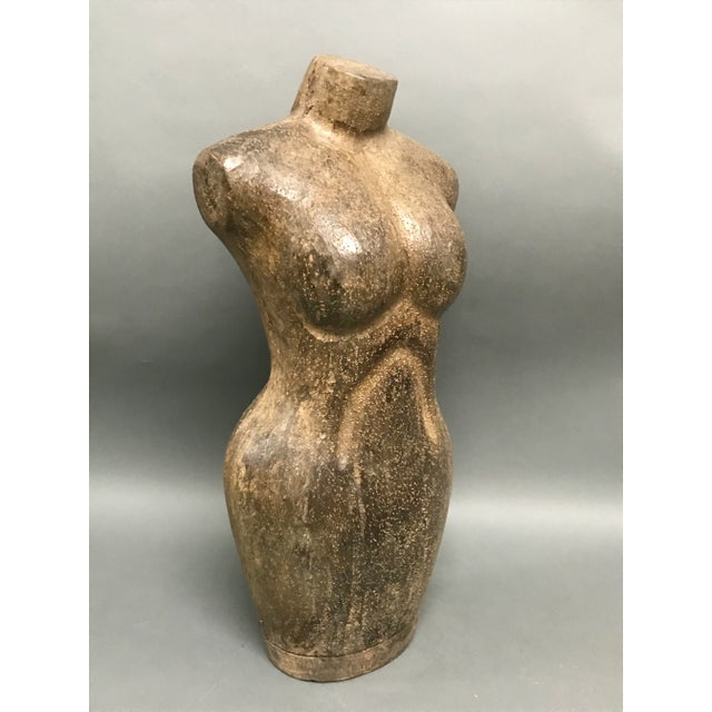 1920s Vintage Large Carved Solid Wood Papermache Mold Dress Sculpture For Sale In New York - Image 6 of 7