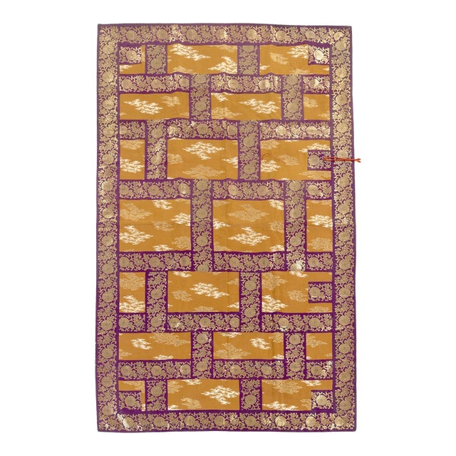 Antique Silk Kesa Monk's Patched Robe Meiji Period For Sale