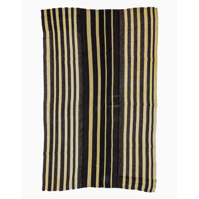 Textile Vertical Striped Vintage Kilim Rug-5'6'x8'8" For Sale - Image 7 of 7