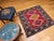 Vintage Persian Tribal Area Rug, Handwoven Geometric Pattern, Red and Blue, 4’ X 4’ For Sale - Image 4 of 12