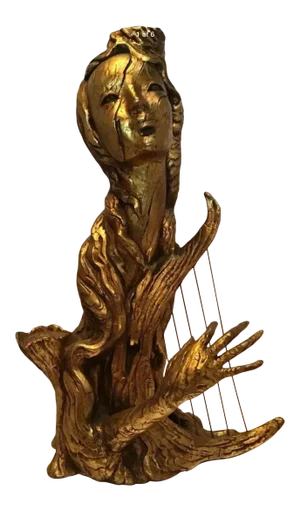 Mid Century Regency Arp Pixie Gold Nymph Statue