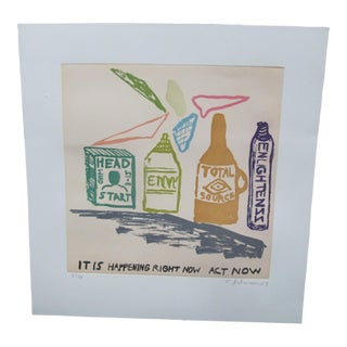 Chris Johanson Signed Limited Aquatint Print Perceptions #7 Happening Right Now For Sale