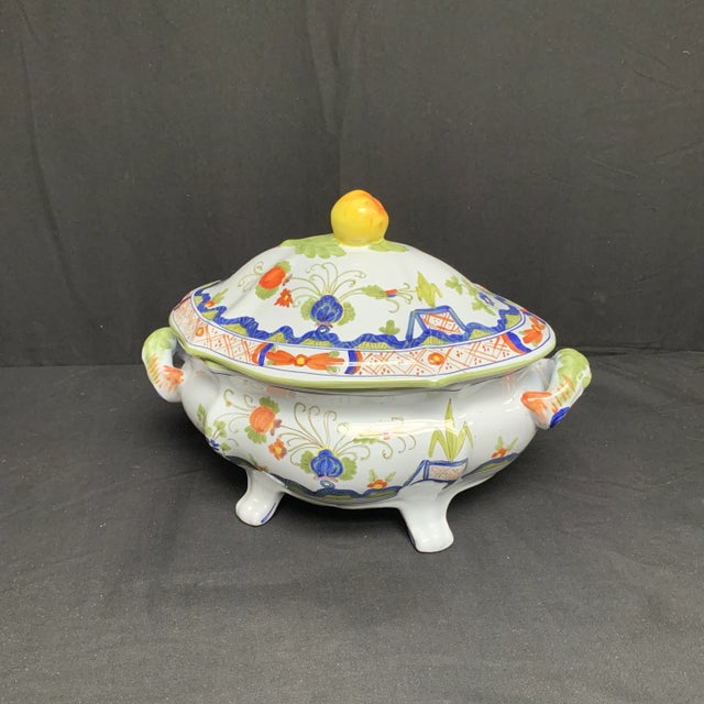 Late 20th Century Italian Blue Carnation Covered Bowl For Sale - Image 10 of 10