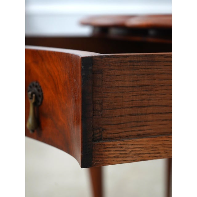 Vintage Burl Walnut George II 1 Drawer Console Table For Sale In Philadelphia - Image 6 of 18
