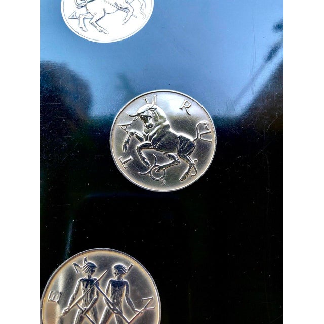 Zodiac Serving Tray Vintage Couroc of Monterey | 12 Astrological Medallions | California Modern For Sale - Image 4 of 18