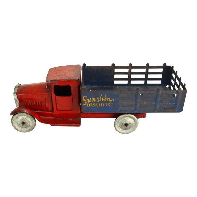 Industrial Antique Pressed Steel Sunshine Biscuits Advertising Truck Unsigned C1920 For Sale - Image 3 of 11