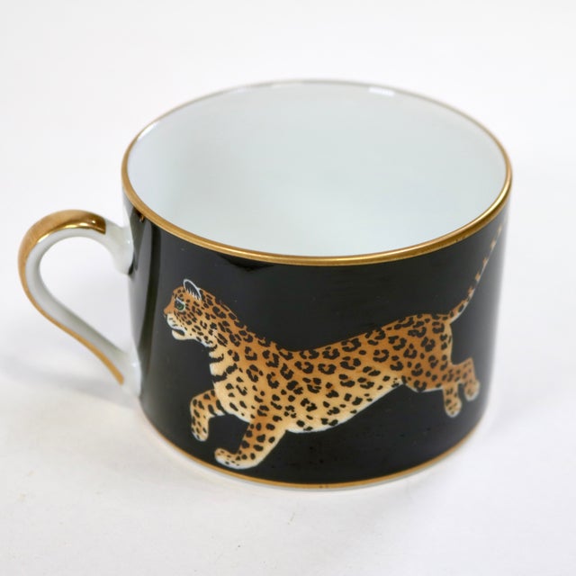 Ceramic 1980s Lynn Chase Jaguar Jungle Flat Cup and Saucer For Sale - Image 7 of 9