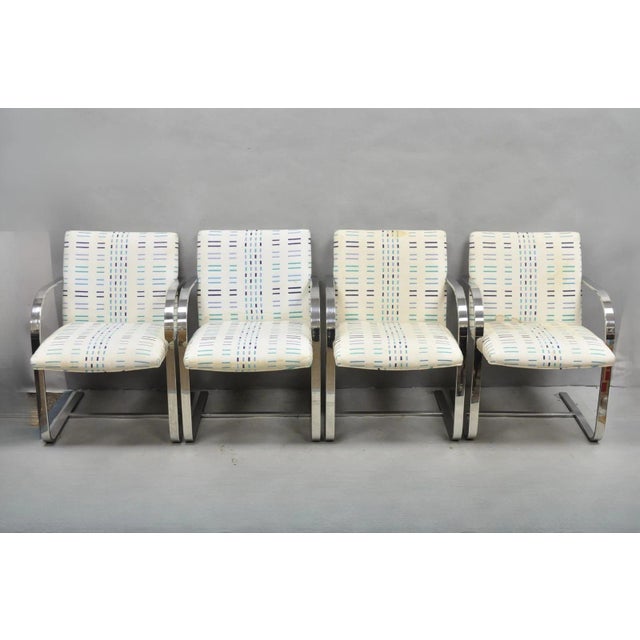 Vintage Mid Century Modern Brno Style Chrome Cantilever Arm Chairs after Milo Baughman - a Pair For Sale - Image 14 of 15