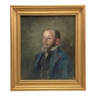 Lois Rohmer Portrait of a Man Oil on Canvas Signed Dated 1894 For Sale