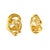 A bold and elegant pair of vintage diamond earrings crafted in 14K yellow gold, featuring a sculptural swirl design...