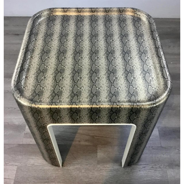 Modern Mr and Mrs Howard Modern Faux Python End Tables Prototypes Pair For Sale - Image 3 of 5