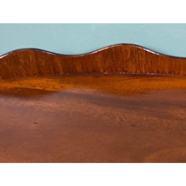 English George III Style Mahogany and Marquetry Oval Tray Coffee Table. Large Size For Sale - Image 3 of 17