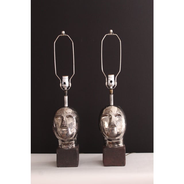 Mid 20th Century Mid 20th Century Brancusi Style Sculptural Lamps - a Pair For Sale - Image 5 of 11