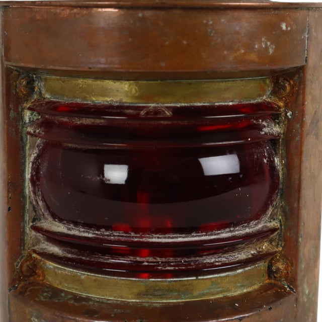 Small DHR Port-Side Maritime Ships Lamp in Copper For Sale - Image 12 of 17