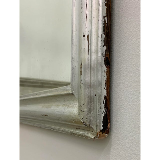 Wood Louis Philippe Style Mirror With Silver Gilt Finish For Sale - Image 7 of 11