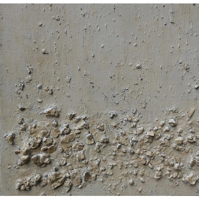 2020s 24"x H. 28" 'California Beach' #2 - Natural Palette Abstract Relief Seascape / Seaside / Marine Oil Painting / Earth Tones/ Pacific Ocean For Sale - Image 5 of 13