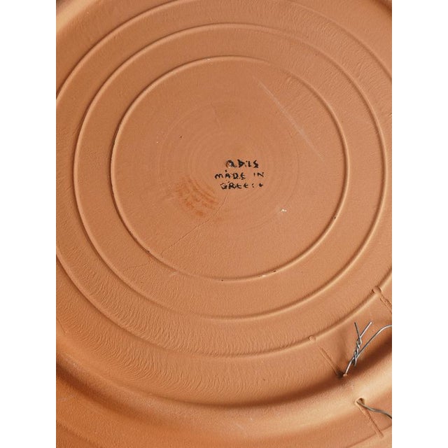 Large Greek Black-Figure Orange Terracotta Wall Plate with Classical Motif, 1970s For Sale - Image 15 of 18