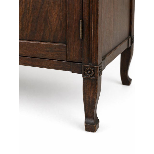 Vintage Gentleman’s Dressing Cabinet in Old Chapel Satin Walnut™ — Refinished Bar Conversion, Bookmatched Walnut Doors For Sale - Image 10 of 12