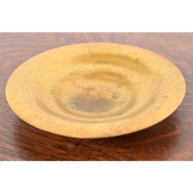 A gorgeous Arts & Crafts or Art Deco period gilt bronze plate or shallow bowl By Tiffany Studios (signed to the underside)...