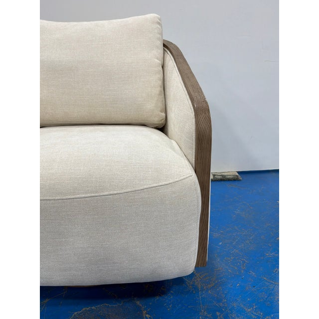 Textile Modern Swivel Chair Micro Chenille Fabric For Sale - Image 7 of 7