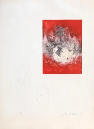 Travail Du Matin, Lebadang (aka Hoi) Etching With Relief, Signed in Pencil