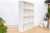 Wood Large Vintage Acacia Wood Painted Bookcase For Sale - Image 7 of 9