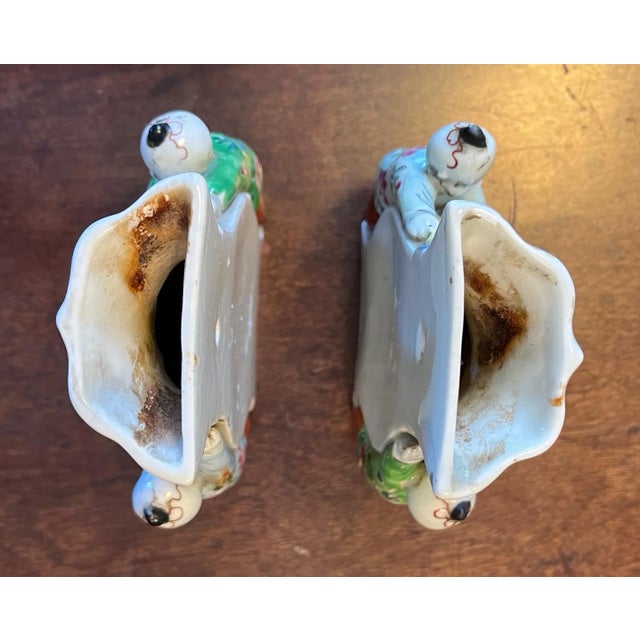 19th Century Chinese Export Porcelain Famille Rose Wall Pocket Vases - a Pair For Sale - Image 9 of 11