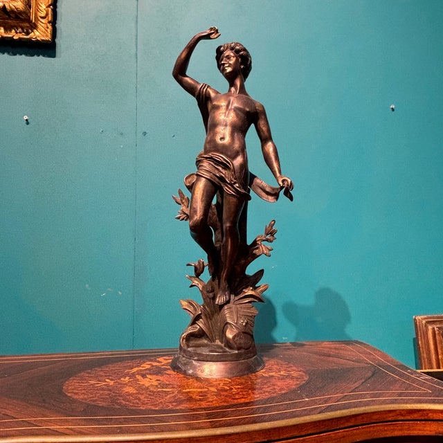 Ancient bronze sculpture depicting the god “Apollo” signed Moreau - France 19th century. Of significant dimensions. Height...
