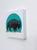This artwork presents a solitary bison silhouetted against a vibrant turquoise circle, evoking a sense of tranquility and...
