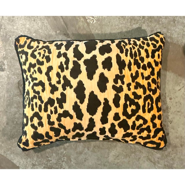 Vintage Boho Leopard Velvet Lumbar Pillow For Sale - Image 4 of 10