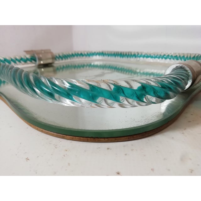 Green Glass Tray by Pietro Chiesa for Fontana Arte, Italy, 1950s For Sale - Image 8 of 13