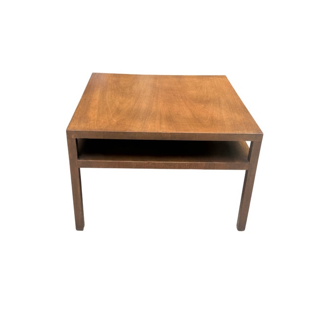 Mid-Century Modern Mid-Century John Widdicomb Walnut Square Cocktail Table With Open Shelf For Sale - Image 3 of 18