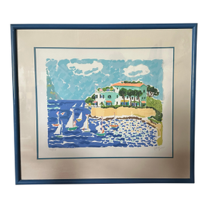 1970s John Botz Signed Original Lithograph Seaside