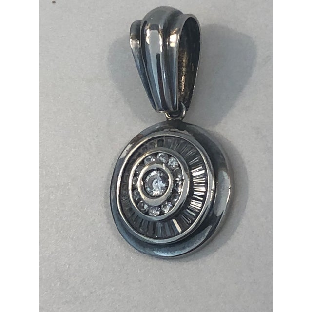Contemporary Vintage Art Deco Sterling Crystal Pendant For Sale - Image 3 of 9
