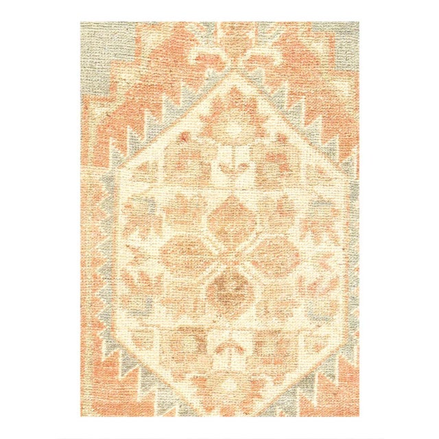 Hand knotted Turkish Oushak rug made of 100% hand-spun lamb's wool rug and all natural dyes. Each rug has a dense, soft...