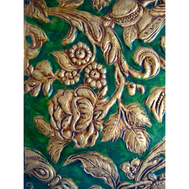 Paper French Emboss Neo-Gothic Wall Paper Roll Cordova Leather Style Late 18 Hundreds For Sale - Image 7 of 8
