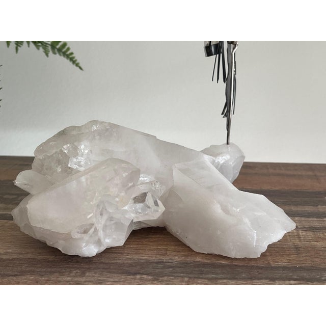 Mid 20th Century Jeff Storey Native American Sterling Silver Brooch Sculpture with Quartz Point For Sale - Image 4 of 12