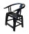 This is a modernized chair with black lacquer surface. The seat back is in simple round curve shape and a few brown...