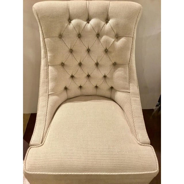 Pearson Modern Pearson White Tufted Destiney Slipper Chairs Pair For Sale - Image 4 of 7