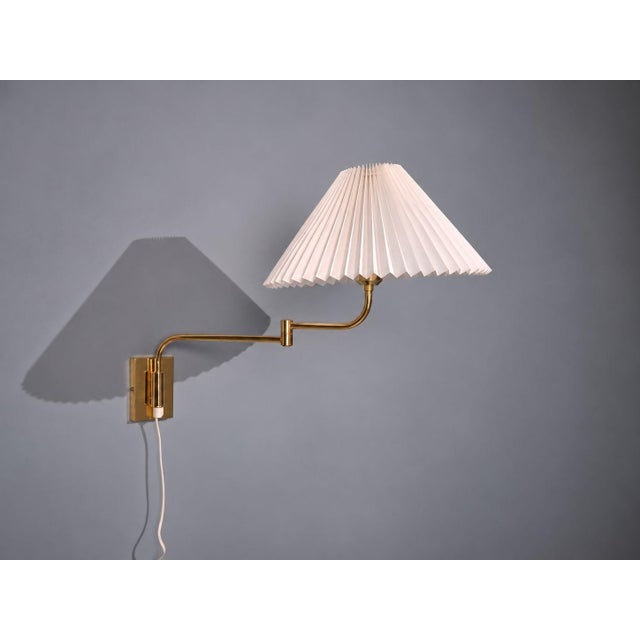 1980s 1980s Mid-Century Modern Fagerhults, Articulating Wall Light, Brass, Fabric For Sale - Image 5 of 14