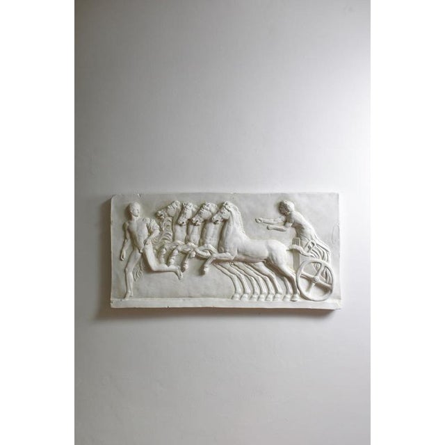 Neoclassical Plaster Relief with Four Horses and a Carriage For Sale - Image 6 of 6