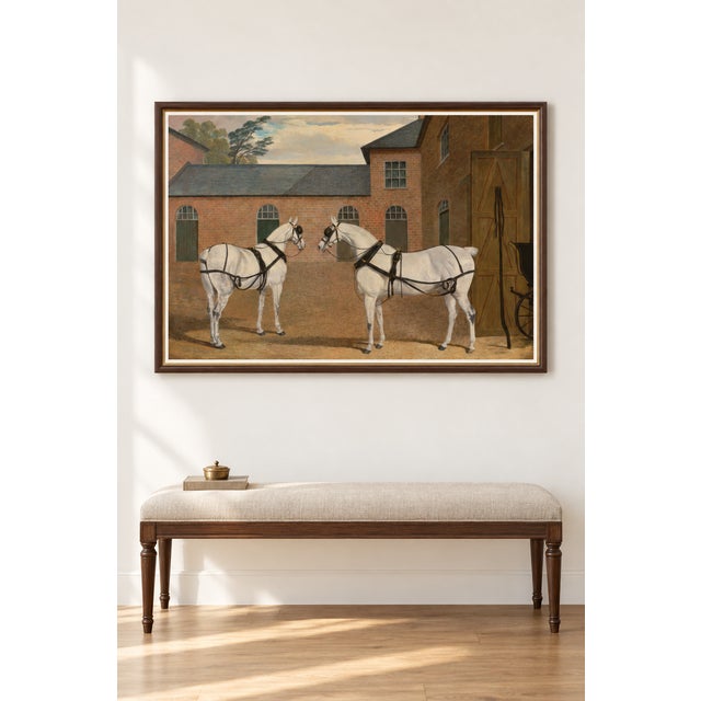 English 1838 Vintage English Equestrian Art Print by John Frederick Herring - 54" X 36" For Sale - Image 3 of 9
