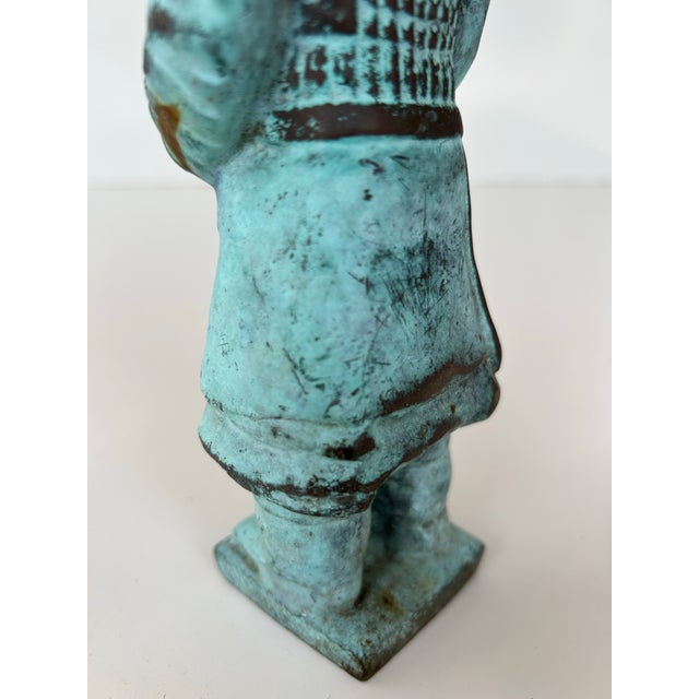 Chinese Vintage Bronze Verdigris Replica of Chinese “Teracotta” Warrior For Sale - Image 3 of 7