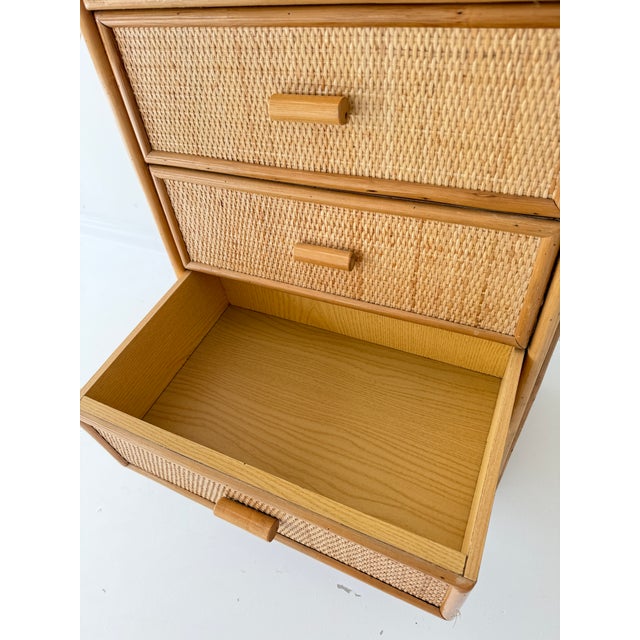 Vintage Rattan Wicker 6-Drawer Dresser, 1960s For Sale - Image 9 of 12