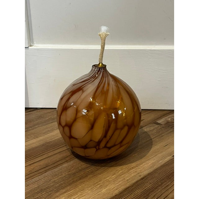Impressionist 1980s Józefina Handmade Glass Oil Lamp For Sale - Image 3 of 5